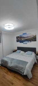 a bedroom with a large bed in a room at Estudio completo familiar in La Jonquera
