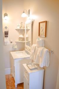 uma casa de banho com um lavatório e um espelho em McCall House Boutique Hotel em Ashland