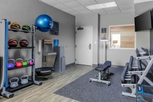 een fitnessruimte met cardio-apparatuur in een kamer bij Hampton Inn Sarasota I-75 Bee Ridge in Sarasota