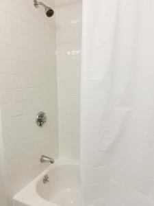 a bathroom with a shower with a tub and a sink at Best Location At Harvard University! 4 Bedroom Apartment! Two Units Available! in Cambridge