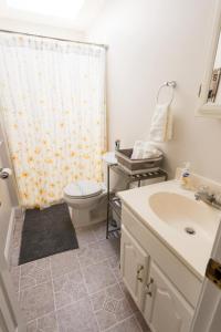 a bathroom with a sink and a toilet and a shower at Single Family,3 Bed, 3 Bath,harvard, Mit,hospitals in Cambridge +20 photos