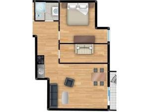 Residence on Lake Balmer في بالم: مخطط ارضي لشقه صغيره