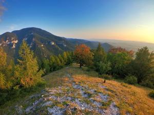 a view from the top of a mountain with trees at Chata pri Kaštieli 