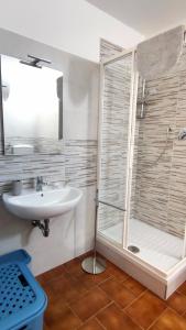 a bathroom with a shower and a sink at Residenza Paradisea in Arezzo