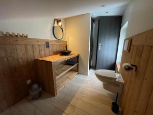 un baño con lavabo e inodoro en Les Loutrons, en Cornimont 54 fotos más