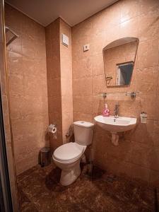 a bathroom with a toilet and a sink at Къща за гости Светулките Fireflies Guest House 
