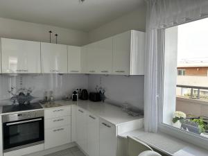 Кухня или мини-кухня в Appartement de standing, parking privé, climatisé, proche du centre-ville et la gare centre
