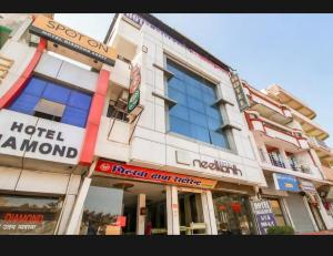 a building with many signs on the side of it at Hotel Neelkanth , Bhopal in Bhopal