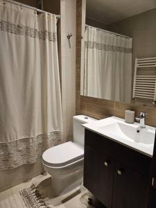 Et badeværelse på Departamento Parque Pinares Pucón Playa Privada