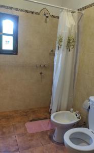 a bathroom with a toilet and a shower at LA MAISON in Lozano