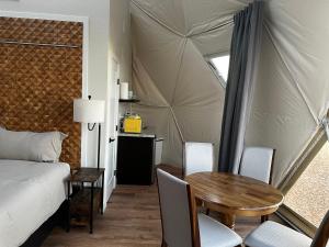 Kuchyň nebo kuchyňský kout v ubytování Nude Glamping Dome