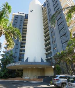 a view of the mirage hotel from the street at Princess Palm on the Beach in Gold Coast