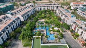 an aerial view of a resort with a swimming pool at Royal Lotus Homestay Villa 5 Phòng Ngủ in Ha Long