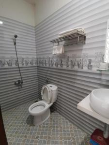 a bathroom with a toilet and a sink at Cát Tâm Hotel in Quy Nhon