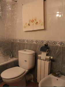 La salle de bains est pourvue de toilettes et d'un lavabo. dans l'établissement La casa de Antonia, à Cordoue