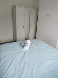 سرير أو أسرّة في غرفة في Thales Home GFDBL1