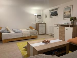 Televízia a/alebo spoločenská miestnosť v ubytovaní Pommedi Apartman