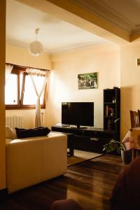 a living room with a couch and a flat screen tv at Zuhaitz in Azpeitia