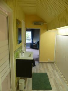 La salle de bains est pourvue d'un lavabo. dans l'établissement Suite Emeraude, à Prémilhat
