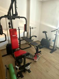 a gym with several exercise equipment in a room at Appartement Luxe F4 Bordj El kiffan in Fort de lʼEau