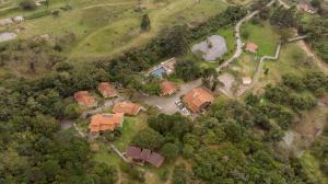an aerial view of a house with a yard at Eco Hotel Oceanomare in Florianópolis