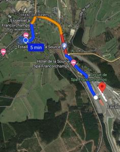 a map of the proposed improvements to the freeway at L'Essentiel à Francorchamps in Francorchamps