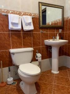 Koupelna v ubytování Residencia Katya