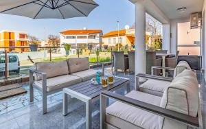 Χώρος καθιστικού στο Ferienhaus Pošesi