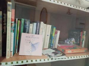a book shelf with books on it at Studio in Laragne +1 photo