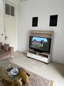a living room with a television and a couch at Appartement de ville in Tunis