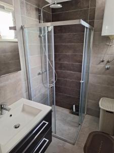 bagno con doccia e lavandino di Appartment- stan a Zenica