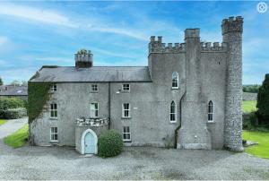 un viejo castillo con una puerta delante de él en Skryne Castle, en Ross Cross Roads