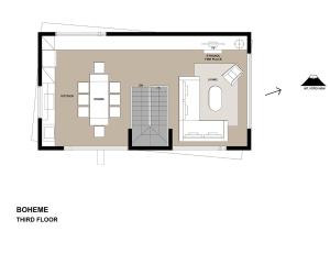 a floor plan of a tiny house at Boheme - operated by H2 Life in Niseko
