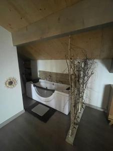 Postel nebo postele na pokoji v ubytování Loft ravissant avec spa nordique