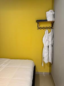 Cama o camas de una habitación en شقة سليب تايم