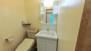 Un baño pequeño con inodoro y lavabo. en HOTEL GREEN PLAZA SHODOSHIMA - Vacation STAY 81149v, en Ikisue