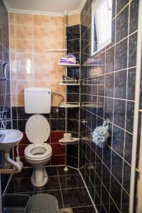 een badkamer met een toilet en een wastafel bij Apartman Lara in Kuršumlija