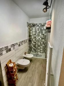 a bathroom with a toilet and a shower at CASTAGNA BIANCA - Tuscan ToBe srl in Santa Fiora