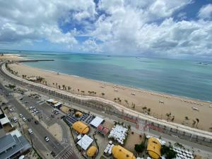 an aerial view of a beach and the ocean at Escala Landscape Beira Mar in Fortaleza