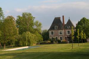 ein großes Haus mit einem davorliegenden Swimmingpool in der Unterkunft Château Seguier - Loire Valley and vineyards in Brinon-sur-Sauldre