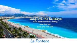 a picture of a beach with the words long live the holidays at Le Fontana in Nice