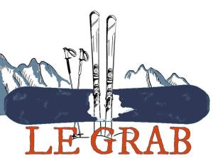 a drawing of a pair of skis and ski poles at Le Grab in Saint-Jacques-des-Blats