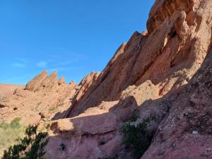 a view of the canyon from the side of a mountain at Riad Rihana Dades in Boumalne