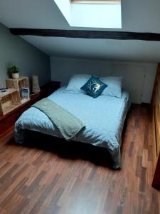 1 dormitorio con cama con almohada en Chez coco en Toul