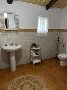 y baño con lavabo y aseo. en Villalegría. Casa de campo cercana a Puy du Fou, en Totanés