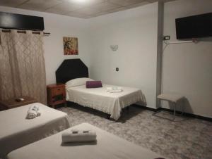 A bed or beds in a room at Hostal New York City