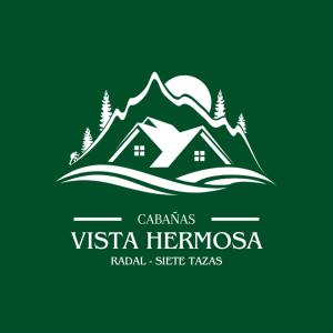 een logo voor een resort met uitzicht op hermosa bij Cabañas Vista Hermosa Radal 7 Tazas in El Torreón