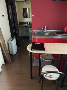 Küche/Küchenzeile in der Unterkunft 森と湖の楽園ＷorkshopＣampＲesort