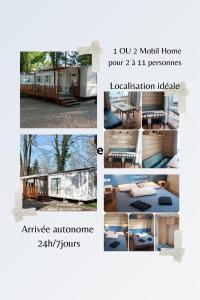 een collage van foto's van een tiny house bij Mobil Home proche EUROPA PARK/RULANTICA in Boofzheim