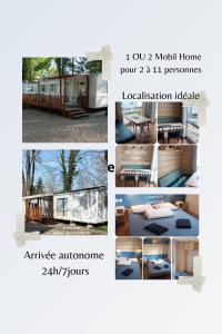 kolaż zdjęć małego domku w obiekcie Mobil Home proche EUROPA PARK/RULANTICA w mieście Boofzheim